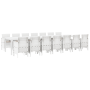 Juego de Comedor de Jardín de 15 Piezas con Cojines Ratan Blanco de , Mesas de jardín - Ref: Foro24-3378803, Precio: 891,39 €
