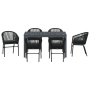 Conjunto de Comedor de Jardín de 7 piezas con Cojines Negro