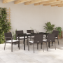 Set de comedor de jardín de 7 piezas con cojines marrón de poliratán de , Sillas de jardín - Ref: Foro24-3379062, Precio: 514...