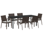 Conjunto de comedor de jardín de 7 piezas con cojines de poliratán marrón | Foro24.es | Tu tienda online para hogar, jardín y más Foro24.es