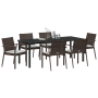 Conjunto de comedor de jardín de 7 piezas con cojines de poliratán marrón | Foro24.es | Tu tienda online para hogar, jardín y más Foro24.es