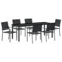 VidaXL Conjunto de Comedor de Jardín de 7 Piezas Rattan Negro | Foro24.es | Tu tienda online para hogar, jardín y más Foro24.es