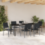VidaXL Conjunto de Comedor de Jardín de 7 Piezas Rattan Negro | Foro24.es | Tu tienda online para hogar, jardín y más Foro24.es