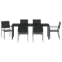 VidaXL Conjunto de Comedor de Jardín de 7 Piezas Rattan Negro | Foro24.es | Tu tienda online para hogar, jardín y más Foro24.es