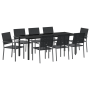 Set de 5 Negro Ratán PE, Acero Recubierto de Polvo | Foro24.es | Tu tienda online para hogar, jardín y más Foro24.es