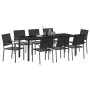 Set de 5 Negro Ratán PE, Acero Recubierto de Polvo | Foro24.es | Tu tienda online para hogar, jardín y más Foro24.es