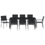 Set de 5 Negro Ratán PE, Acero Recubierto de Polvo | Foro24.es | Tu tienda online para hogar, jardín y más Foro24.es