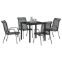 Conjunto de Comedor de Jardín de 5 Piezas Negro Textilene y Acero de , Sillas de jardín - Ref: Foro24-3379136, Precio: 174,63...