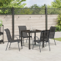 Conjunto de Comedor de Jardín de 5 Piezas Negro Textilene y Acero de , Sillas de jardín - Ref: Foro24-3379136, Precio: 174,63...