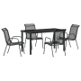 Conjunto de Comedor de Jardín de 5 Piezas Negro Textilene y Acero de , Sillas de jardín - Ref: Foro24-3379137, Precio: 197,45...