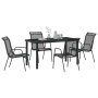 Conjunto de Comedor de Jardín de 5 Piezas Negro Textilene y Acero de , Sillas de jardín - Ref: Foro24-3379137, Precio: 197,45...