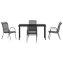 Conjunto de Comedor de Jardín de 5 Piezas Negro Textilene y Acero de , Sillas de jardín - Ref: Foro24-3379137, Precio: 197,45...