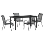 Juego de comedor de jardín de 5 piezas Negro Textileno y Acero de , Sillas de jardín - Ref: Foro24-3379138, Precio: 208,42 €,...