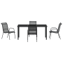 Juego de comedor de jardín de 5 piezas Negro Textileno y Acero de , Sillas de jardín - Ref: Foro24-3379138, Precio: 208,42 €,...