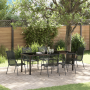Set de Comedor de Jardín de 7 Piezas Textileno Negro y Acero de , Sillas de jardín - Ref: Foro24-3379140, Precio: 282,23 €, D...