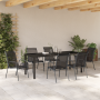 Set de Comedor de Jardín de 7 Piezas Textileno Negro y Acero de , Sillas de jardín - Ref: Foro24-3379140, Precio: 282,23 €, D...
