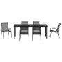 Set de Comedor de Jardín de 7 Piezas Textileno Negro y Acero de , Sillas de jardín - Ref: Foro24-3379140, Precio: 282,23 €, D...