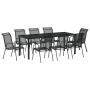 Conjunto de comedor de jardín de 9 piezas negro Textileno y acero | Foro24.es | Tu tienda online para hogar, jardín y más Foro24.es
