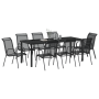 Conjunto de comedor de jardín de 9 piezas negro Textileno y acero | Foro24.es | Tu tienda online para hogar, jardín y más Foro24.es