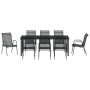 Conjunto de comedor de jardín de 9 piezas negro Textileno y acero | Foro24.es | Tu tienda online para hogar, jardín y más Foro24.es