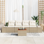 Conjunto de Sofá de Jardín de 5 Piezas con Cojines Beige Ratán Sintético Acacia de , Sofás de exterior - Ref: Foro24-3356559,...