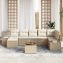 Conjunto de Sofá de Jardín de 8 Piezas con Cojines Beige