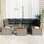 Conjunto de Sofás de Jardín de 6 Piezas con Cojines Gris Ratán Sintético Acacia | Foro24.es | Tu tienda online para hogar, jardín y más Foro24.es