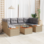 Juego de Sofás de Jardín de 6 Piezas con Cojines Beige de Ratán Sintético y Acacia de , Sofás de exterior - Ref: Foro24-33567...