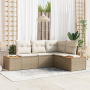 Conjunto de Sofás de Jardín de 4 Piezas con Cojines Beige Poliratán Acacia | Foro24.es | Tu tienda online para hogar, jardín y más Foro24.es