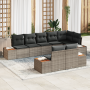 Juego de Sofá de Jardín de 8 Piezas con Cojines Gris Ratán Polimérico Acacia | Foro24.es | Tu tienda online para hogar, jardín y más Foro24.es