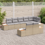 Conjunto de Sofá de Jardín de 8 Piezas con Cojines Beige Ratán Poli Acacia | Foro24.es | Tu tienda online para hogar, jardín y más Foro24.es