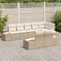 Conjunto de Sofá de Jardín de 8 Piezas con Cojines de Ratán Sintético Beige Acacia de , Sofás de exterior - Ref: Foro24-33567...