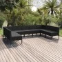9-teiliges Gartenmöbel-Set und schwarze synthetische Rattankissen von vidaXL, Gartensets - Ref: Foro24-3094597, Preis: 776,94...