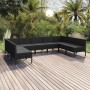 9-teiliges Gartenmöbel-Set und schwarze synthetische Rattankissen von vidaXL, Gartensets - Ref: Foro24-3094597, Preis: 783,64...