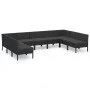 9-teiliges Gartenmöbel-Set und schwarze synthetische Rattankissen von vidaXL, Gartensets - Ref: Foro24-3094597, Preis: 776,94...
