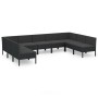 9-teiliges Gartenmöbel-Set und schwarze synthetische Rattankissen von vidaXL, Gartensets - Ref: Foro24-3094597, Preis: 783,64...