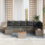 Conjunto de sofá de jardín de 8 piezas con cojines Ratán gris Poliratán Acacia | Foro24.es | Tu tienda online para hogar, jardín y más Foro24.es
