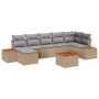 Conjunto de Sofá de Jardín de 8 Piezas con Cojines Beige Ratán de Polietileno Acacia | Foro24.es | Tu tienda online para hogar, jardín y más Foro24.es