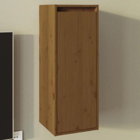 Armario de pared madera maciza de pino marrón miel 30x30x80 cm