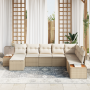 Juego de Sofá de Jardín de 8 Piezas con Cojines Beige Ratán Poli Acacia | Foro24.es | Tu tienda online para hogar, jardín y más Foro24.es