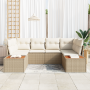 Conjunto de Sofá de Jardín de 6 Piezas con Cojines Beige Ratán Acacia de , Sofás de exterior - Ref: Foro24-3356826, Precio: 5...