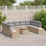 Juego de Sofá de Jardín de 6 Piezas con Cojines Beige Ratán Poliéster Acacia | Foro24.es | Tu tienda online para hogar, jardín y más Foro24.es
