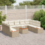 Juego de Sofás de Jardín  de 6 Piezas con Cojines Beige Poliratán Acacia | Foro24.es | Tu tienda online para hogar, jardín y más Foro24.es