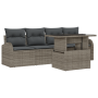 Conjunto de Sofás de Jardín de 5 Piezas con Cojines Gris Ratán Poliéster de , Sofás de exterior - Ref: Foro24-3357282, Precio...