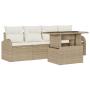 Conjunto de Sofá de Jardín de 5 Piezas con Cojines Beige de Ratán Poliéster de , Sofás de exterior - Ref: Foro24-3357284, Pre...