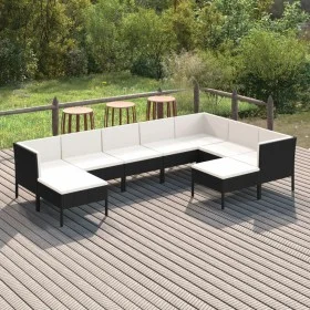 Garden furniture set 9 pieces and black synthetic rattan cushions by vidaXL, Garden sets - Ref: Foro24-3094432, Price: 811,06...