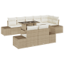 Conjunto de Sofá de Jardín de 9 Piezas con Cojines Beige de Ratán de , Sofás de exterior - Ref: Foro24-3357944, Precio: 815,02 €