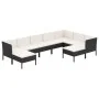 Gartenmöbelset 9-teilig und Kissen Kunststoff Rattan schwarz von vidaXL, Gartensets - Ref: Foro24-3094432, Preis: 811,74 €, R...