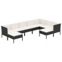 Gartenmöbelset 9-teilig und Kissen Kunststoff Rattan schwarz von vidaXL, Gartensets - Ref: Foro24-3094432, Preis: 824,40 €, R...
