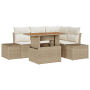 Conjunto de Sofás de Jardín de 5 Piezas con Cojines Beige de